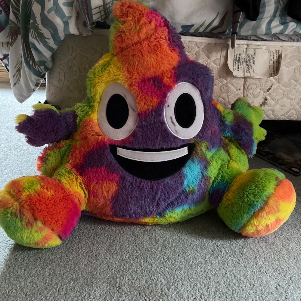 Rainbow poop emoji pillow/seat